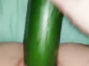 cucumber enlarges her ass