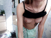 SpringiBabby strips and shows boobs