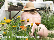 Mona Wales – your mom makes you cum in the garden
