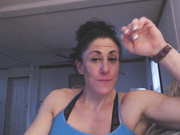 Mature Muscle Woman Burps and Flexes