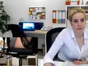 woman does her office work
