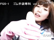 Japanese women with rubber gloves compilation