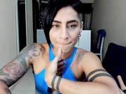 Really good looking camgirl with muscles