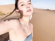 azhua chinese model shows sexy slender body