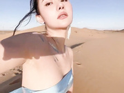 azhua chinese model shows sexy slender body