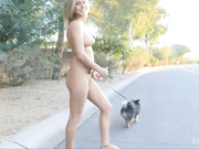 Kennedy Leigh walks dog naked in public