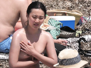 Asian Girl Topless Beach Candid