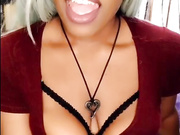 Sexy black slut does Dirty talk race play