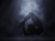 Doll face girl doing yoga and buddhasana