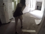 Hot masturbation in an abandoned building