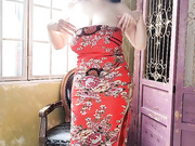 Anri Okita Red Chinese Dress