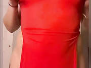Theonlybbystar ass clap in red dress