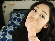 Hairy schoolgirl dildo, unknown half asian girl